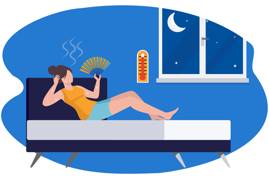 Femmes souffrant de la chaleur